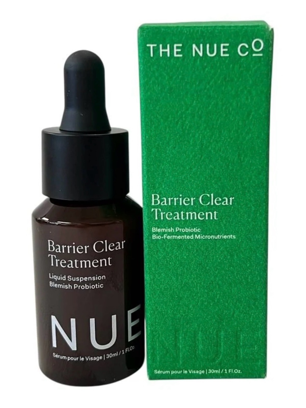 The Nue Co Barrier Clear Treatment 30mL / 1 fl oz Probiotic Blemish Serum NIB